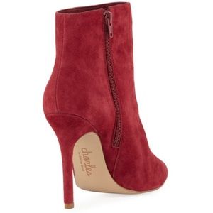 Charles David. Red, Suede booties.